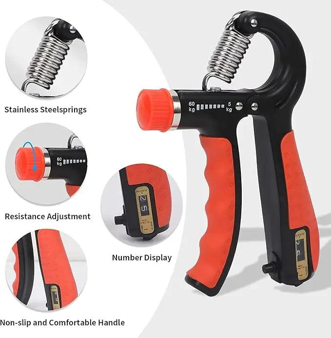 Serveuttam Hand Gripper Forearm Exercise Equipment - Hand Gripper 60 kg with Counter | Adjustable Handgripper Forearm Grip for Men Gym | veins exercise tool hand presser gym