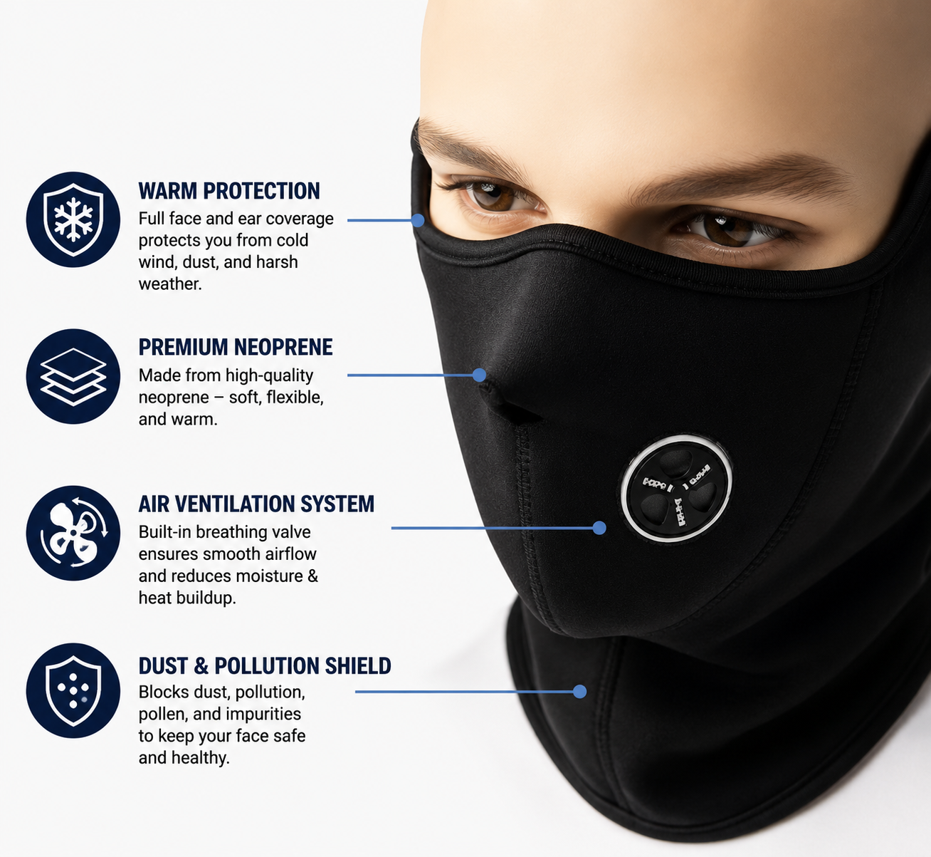 Breathable Bike Balaclava Face Cover