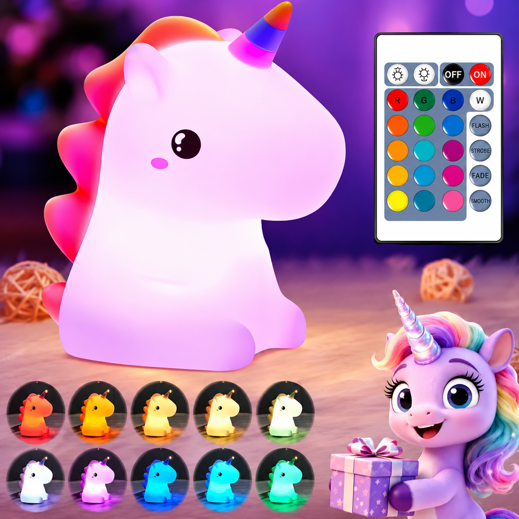 Cute Unicorn Silicone Night Light