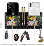 Combo Wooden Key Holder | Wall-Mounted Decorative Organizer for Home, Office & Bedroom | Black