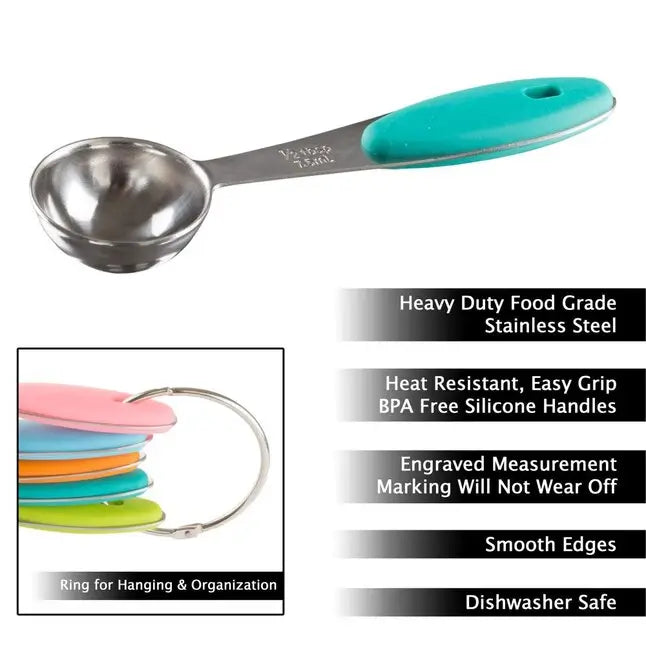 Stainless Steel Measuring Spoon Combo for Dry or Liquid/Kitchen Gadgets for Cooking & Baking Cakes/Measuring Cup Set Combo with Handles