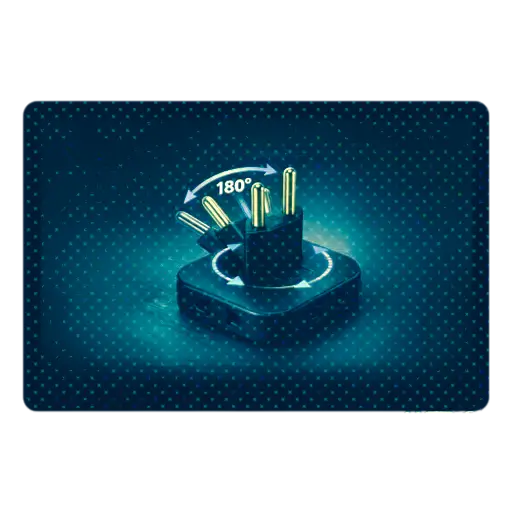 3 in 1 Universal Rotating Plug Adapter 180 Degree Multi Angle Power Converter with 3 Sockets for Home and Travel