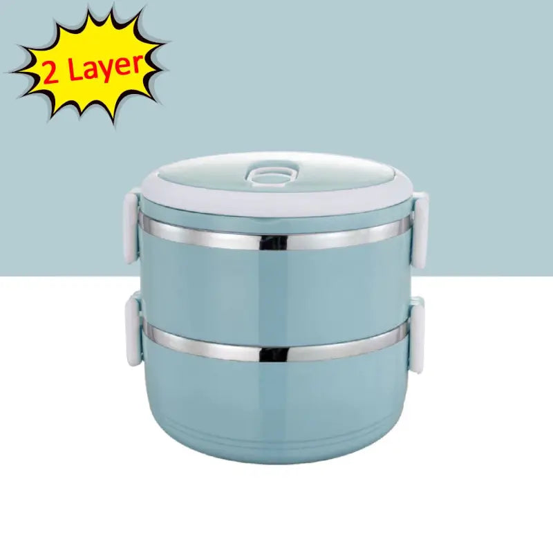 Multi-Layer Stainless Steel Hot Lunch Box - Insulated Tiffin for School & Office