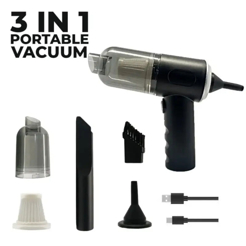 Powerful 3-in-1 Vacuum Cleaner for Car & Home – Compact, Cordless, Wet & Dry, Blower Function, Mini & Portable for Sofa, Dust, and Deep Cleaning - portable vacuum cleaner for car, bike and sofa