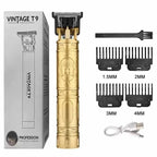 Vintage T9 Metal Body Trimmer – Rechargeable Beard & Hair Clipper