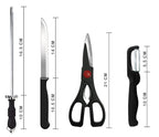 8 Piece Stainless Steel Kitchen Knife Set with Scissor, Peeler & Sharpener