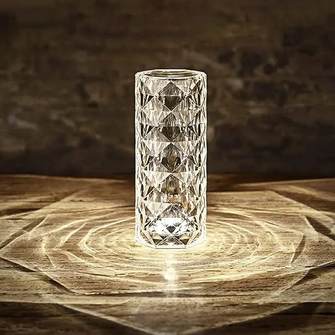 Rechargeable Crystal Diamond Table Lamp with Touch Control & Remote | USB LED Night Lamp for Bedroom, Living Room & Home Décor