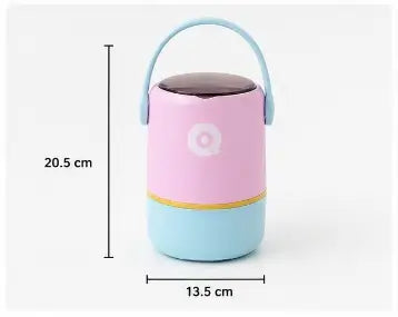 Insulated Stainless Steel Lunch Box with Spoon | 2-Tier Stackable Leak-Proof Hot & Cold Tiffin Box | Portable Food Container for Office, School & Travel | 580ml | Purple Aqua